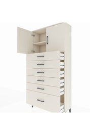 Arges Dolap 2 Raflı 6 Çekmeceli 2 Kapaklı 88x30x182 Aytaşı-Aytaşı