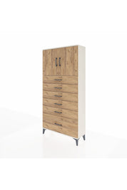 Arges Dolap 2 Raflı 6 Çekmeceli 2 Kapaklı 88x30x182 Aytaşı-Çam