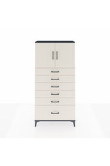 Arges Dolap 2 Raflı 6 Çekmeceli 2 Kapaklı 88x30x182