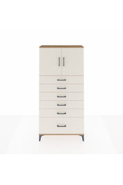 Arges Dolap 2 Raflı 6 Çekmeceli 2 Kapaklı 88x30x182 Çam-Aytaşı