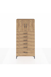 Arges Dolap 2 Raflı 6 Çekmeceli 2 Kapaklı 88x30x182 Çam-Çam