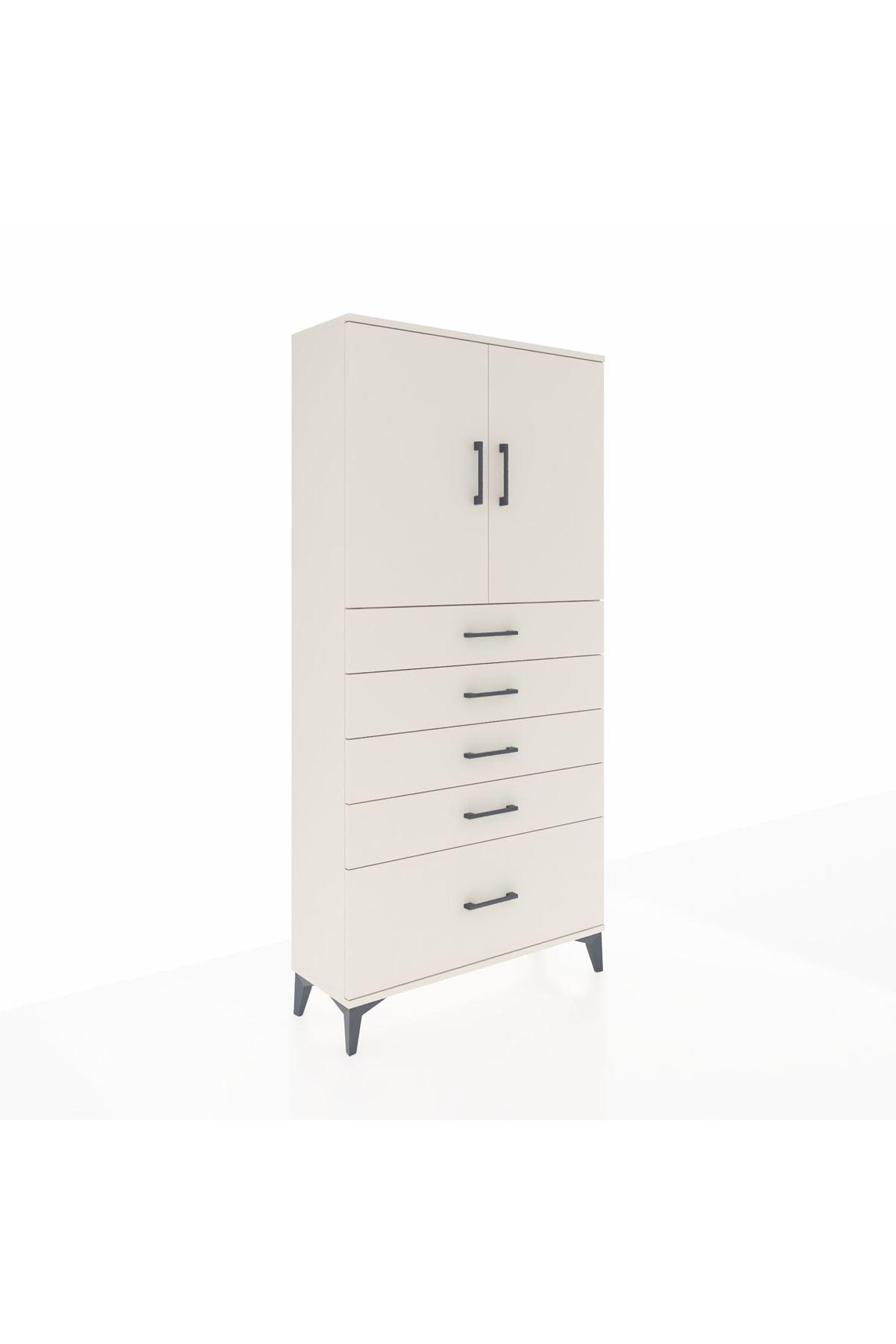 Arges Dolap 2 Raflı 5 Çekmeceli 2 Kapaklı 88x30x182 Aytaşı-Aytaşı