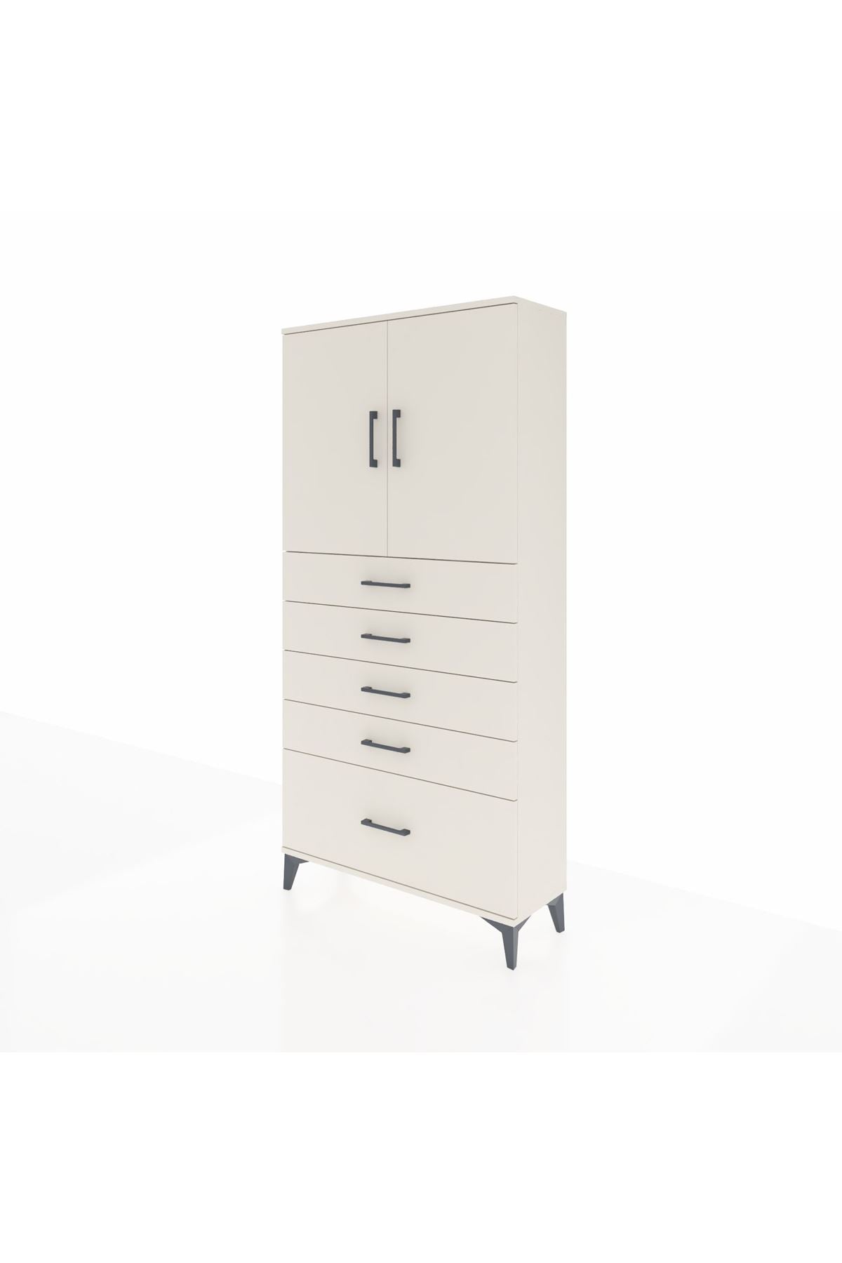 Arges Dolap 2 Raflı 5 Çekmeceli 2 Kapaklı 88x30x182 Aytaşı-Aytaşı