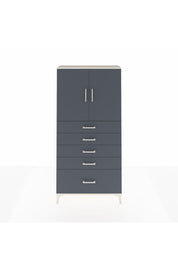 Arges Dolap 2 Raflı 5 Çekmeceli 2 Kapaklı 88x30x182 Aytaşı-Antrasit