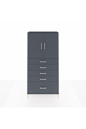 Arges Dolap 2 Raflı 5 Çekmeceli 2 Kapaklı 88x30x182 Antrasit-Antrasit