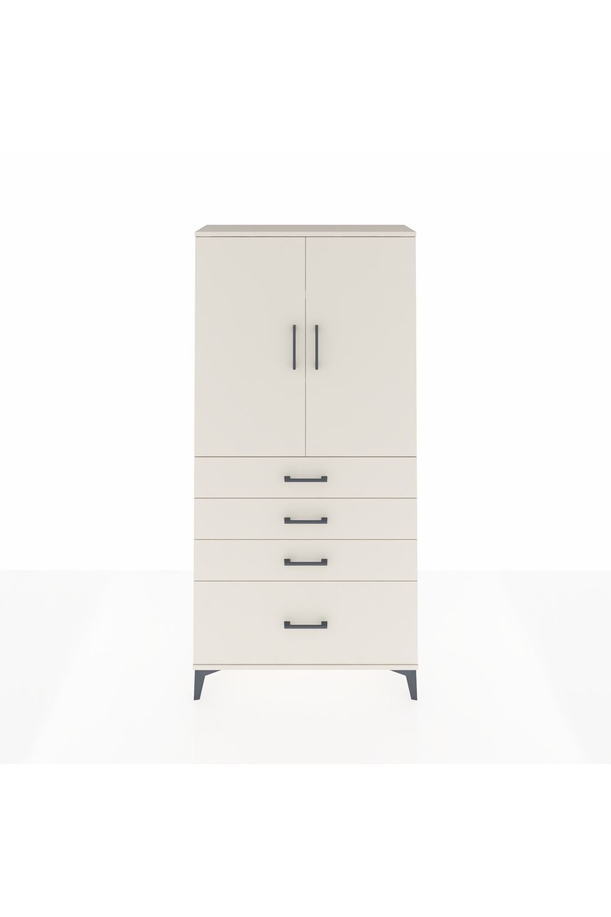 Arges Dolap 3 Raflı 4 Çekmeceli 2 Kapaklı 88x30x182 Aytaşı-Aytaşı