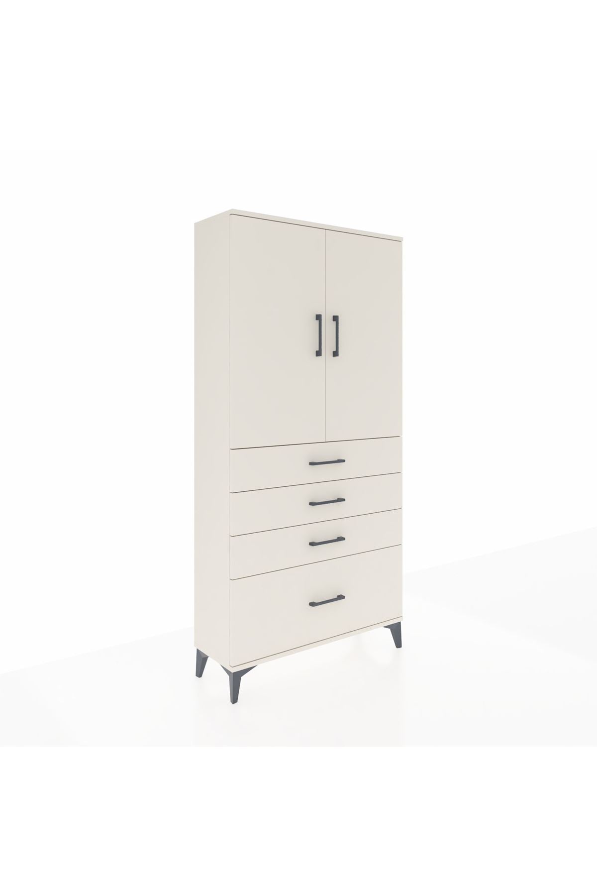 Arges Dolap 3 Raflı 4 Çekmeceli 2 Kapaklı 88x30x182 Aytaşı-Aytaşı