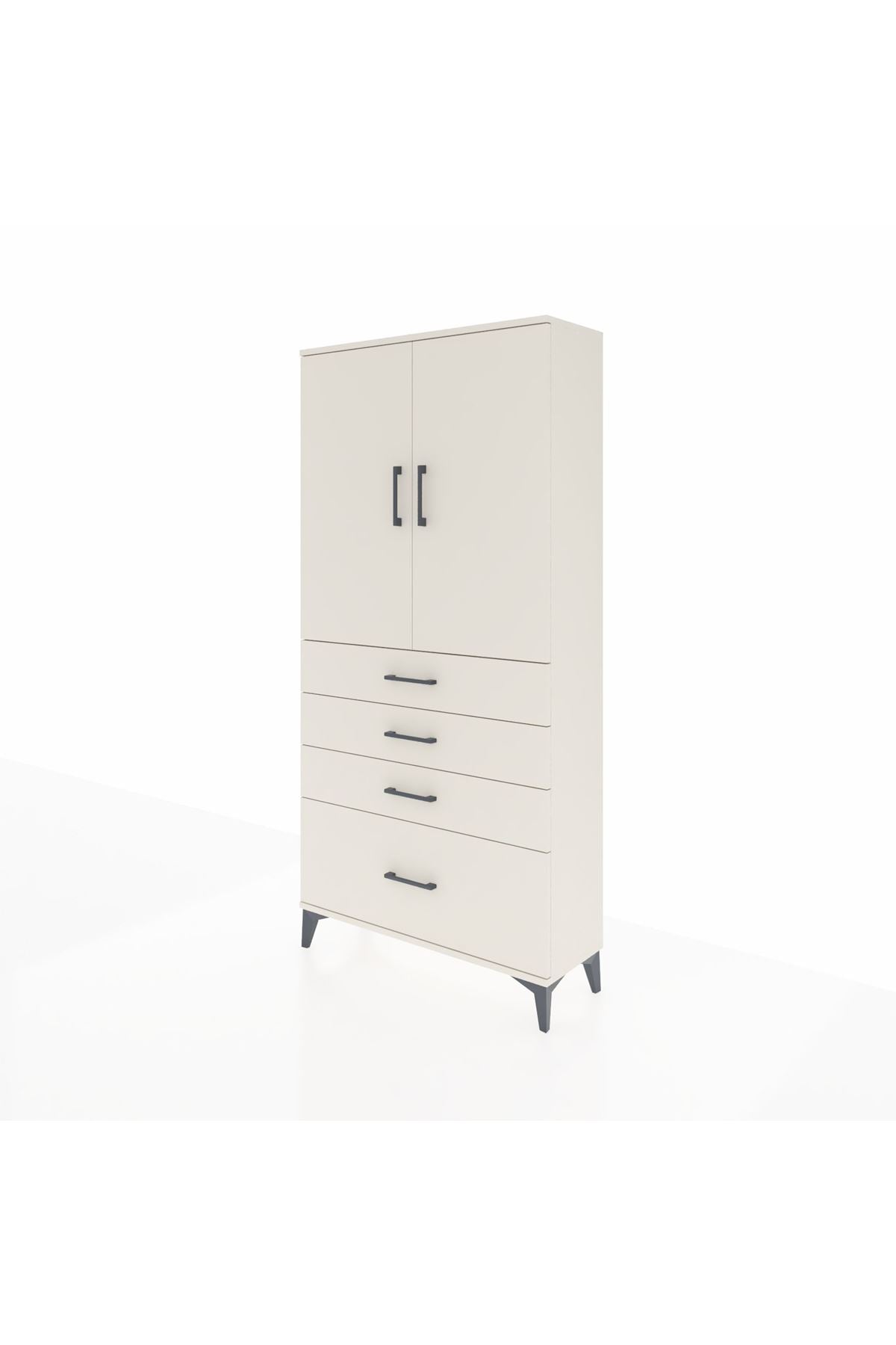 Arges Dolap 3 Raflı 4 Çekmeceli 2 Kapaklı 88x30x182 Aytaşı-Aytaşı