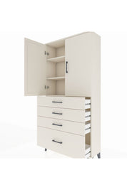 Arges Dolap 3 Raflı 4 Çekmeceli 2 Kapaklı 88x30x182 Aytaşı-Aytaşı