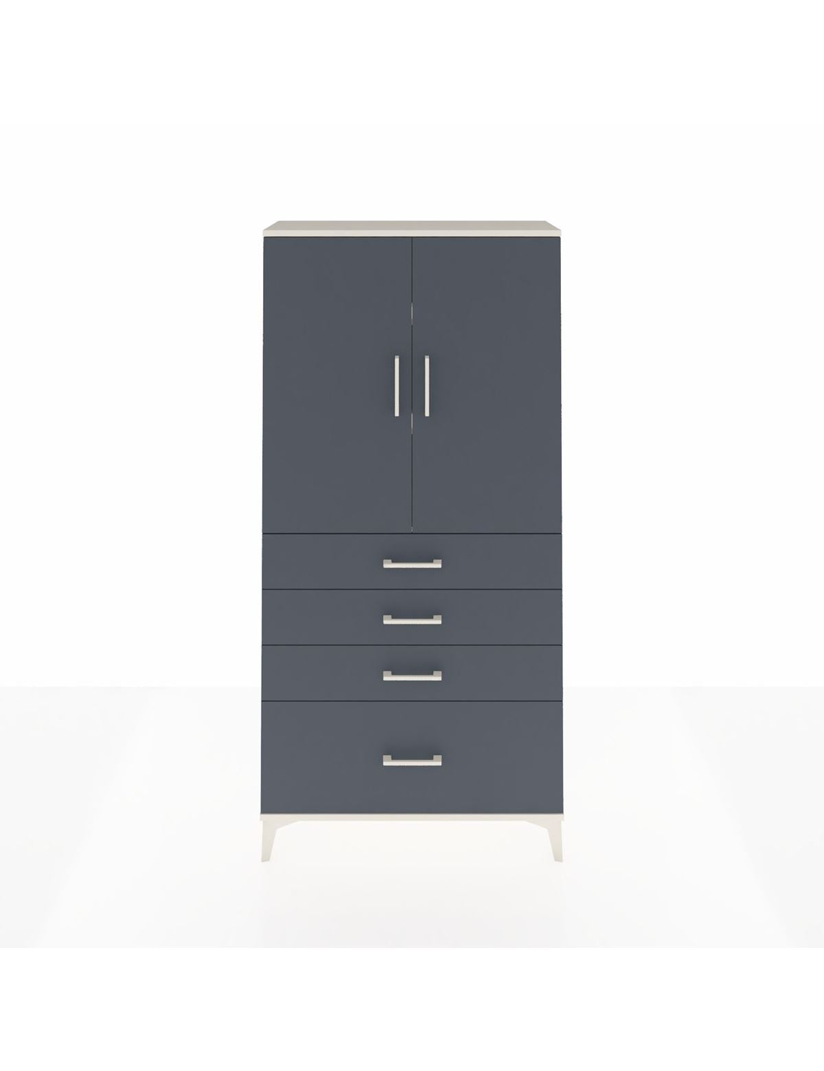 Arges Dolap 3 Raflı 4 Çekmeceli 2 Kapaklı 88x30x182 Aytaşı-Antrasit