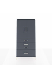 Arges Dolap 3 Raflı 4 Çekmeceli 2 Kapaklı 88x30x182 Antrasit-Antrasit