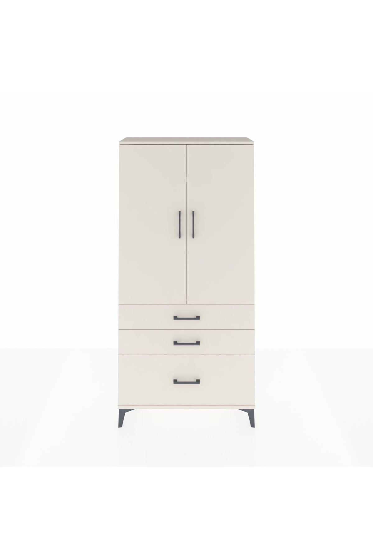 Arges Dolap 3 Raflı 3 Çekmeceli 2 Kapaklı 88x30x182 - S24M014V1A