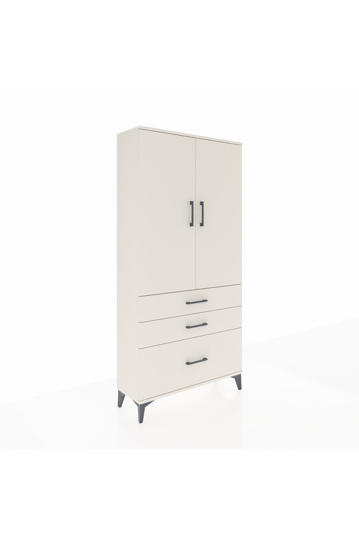 Arges Dolap 3 Raflı 3 Çekmeceli 2 Kapaklı 88x30x182 Aytaşı-Aytaşı