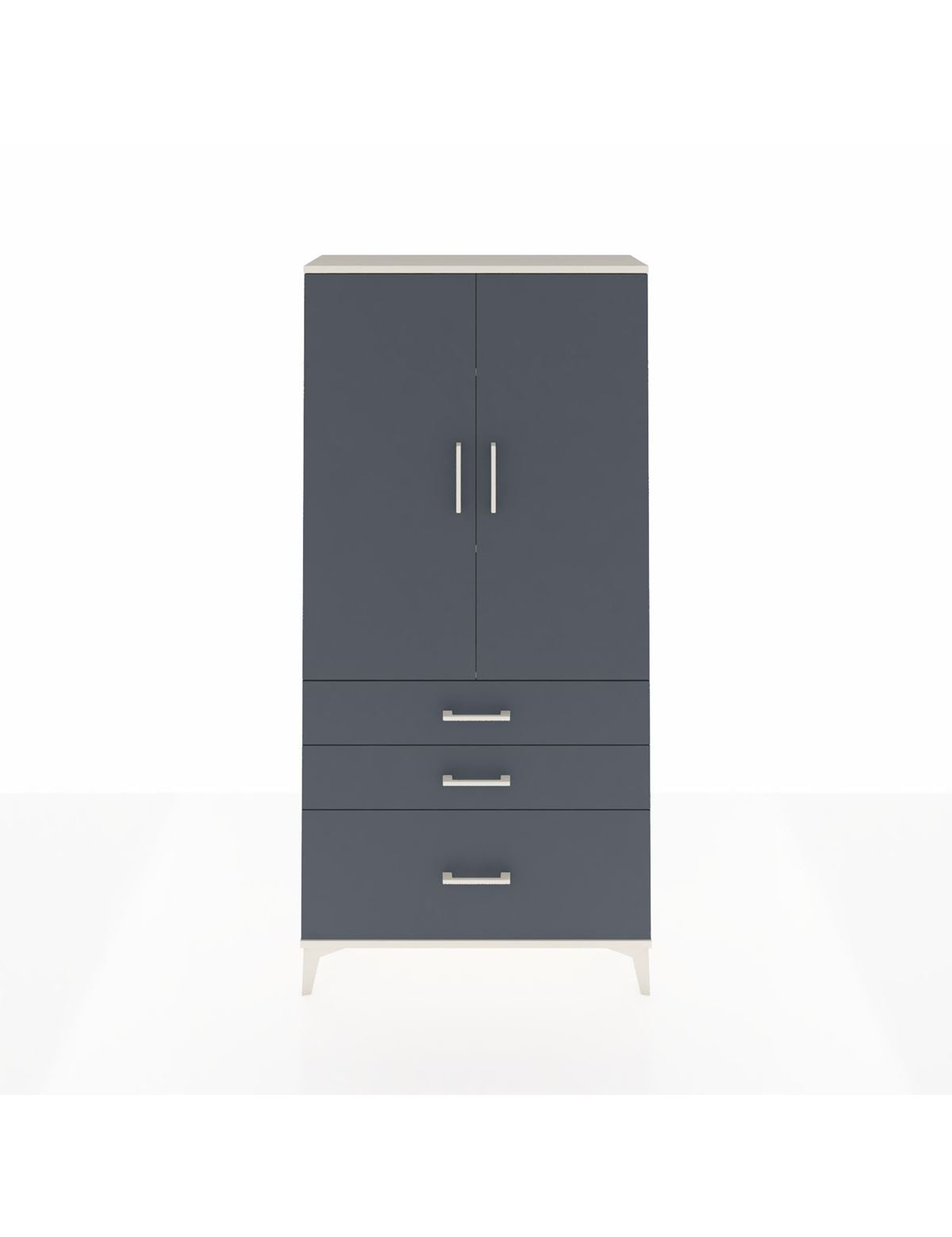 Arges Dolap 3 Raflı 3 Çekmeceli 2 Kapaklı 88x30x182 Aytaşı-Antrasit