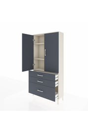 Arges Dolap 3 Raflı 3 Çekmeceli 2 Kapaklı 88x30x182 - S24M014V2A