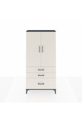 Arges Dolap 3 Raflı 3 Çekmeceli 2 Kapaklı 88x30x182