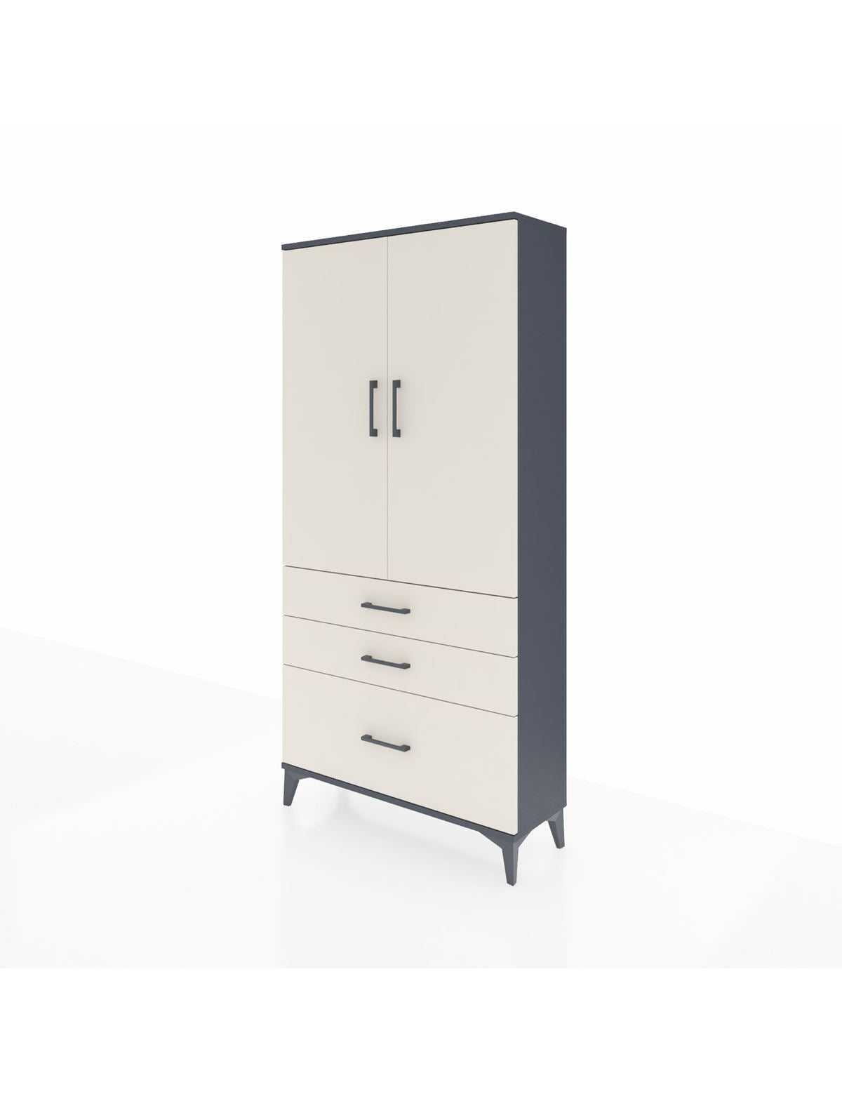 Arges Dolap 3 Raflı 3 Çekmeceli 2 Kapaklı 88x30x182 - S24M014V4A