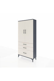 Arges Dolap 3 Raflı 3 Çekmeceli 2 Kapaklı 88x30x182 Antrasit-Aytaşı