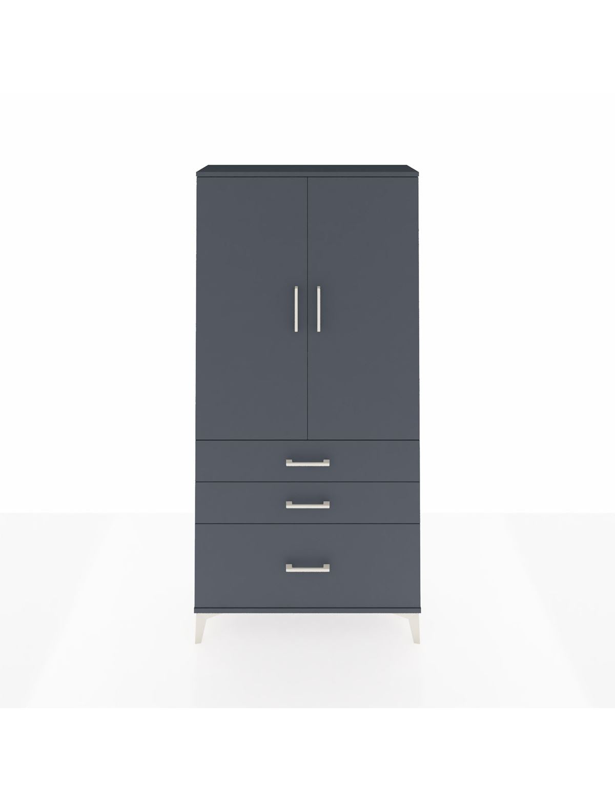 Arges Dolap 3 Raflı 3 Çekmeceli 2 Kapaklı 88x30x182 Antrasit-Antrasit