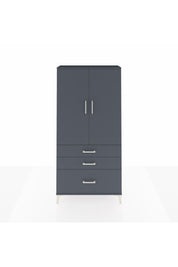 Arges Dolap 3 Raflı 3 Çekmeceli 2 Kapaklı 88x30x182 Antrasit-Antrasit