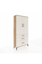 Arges Dolap 3 Raflı 3 Çekmeceli 2 Kapaklı 88x30x182 Çam-Aytaşı