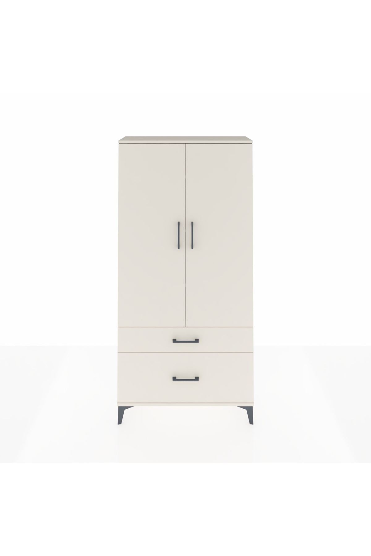 Arges Dolap 4 Raflı 2 Çekmeceli 2 Kapaklı 88x30x182 Aytaşı-Aytaşı