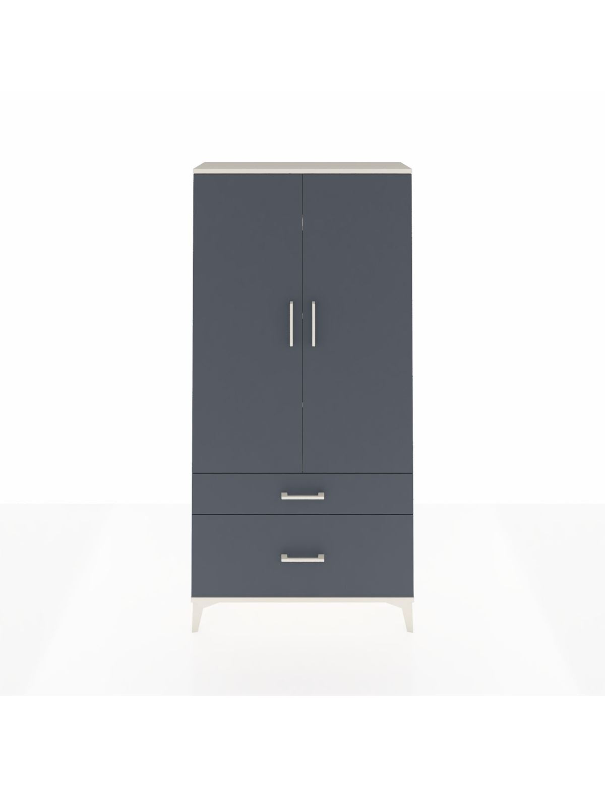 Arges Dolap 4 Raflı 2 Çekmeceli 2 Kapaklı 88x30x182 Aytaşı-Antrasit