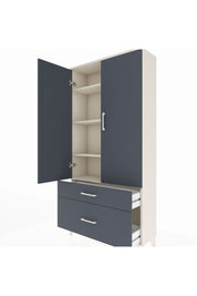 Arges Dolap 4 Raflı 2 Çekmeceli 2 Kapaklı 88x30x182 Aytaşı-Antrasit