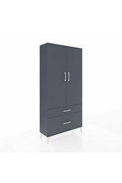 Arges Dolap 4 Raflı 2 Çekmeceli 2 Kapaklı 88x30x182 Antrasit-Antrasit