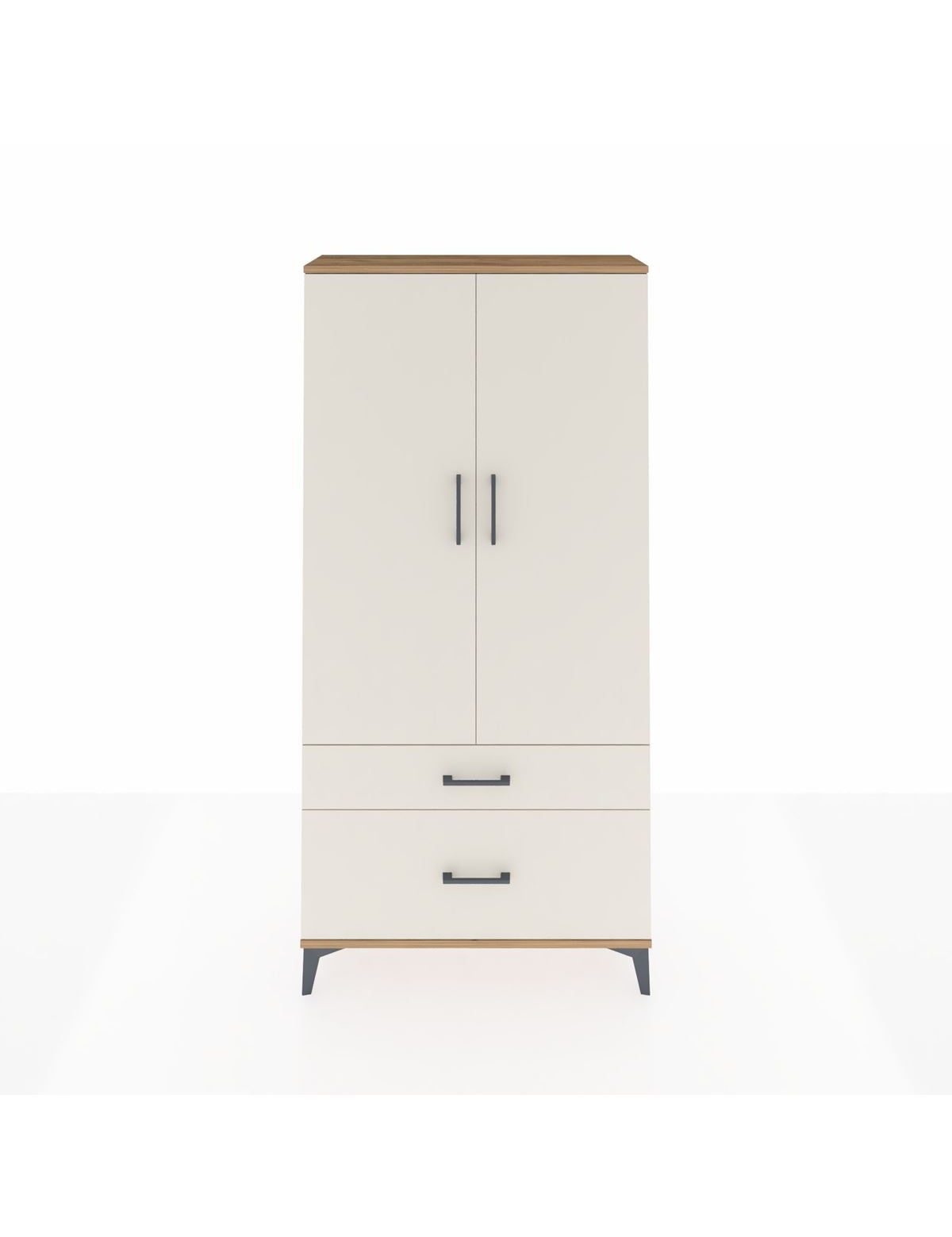 Arges Dolap 4 Raflı 2 Çekmeceli 2 Kapaklı 88x30x182 Çam-Aytaşı