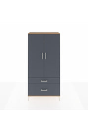 Arges Dolap 4 Raflı 2 Çekmeceli 2 Kapaklı 88x30x182 Çam-Antrasit