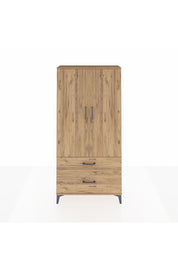 Arges Dolap 4 Raflı 2 Çekmeceli 2 Kapaklı 88x30x182 Çam-Çam