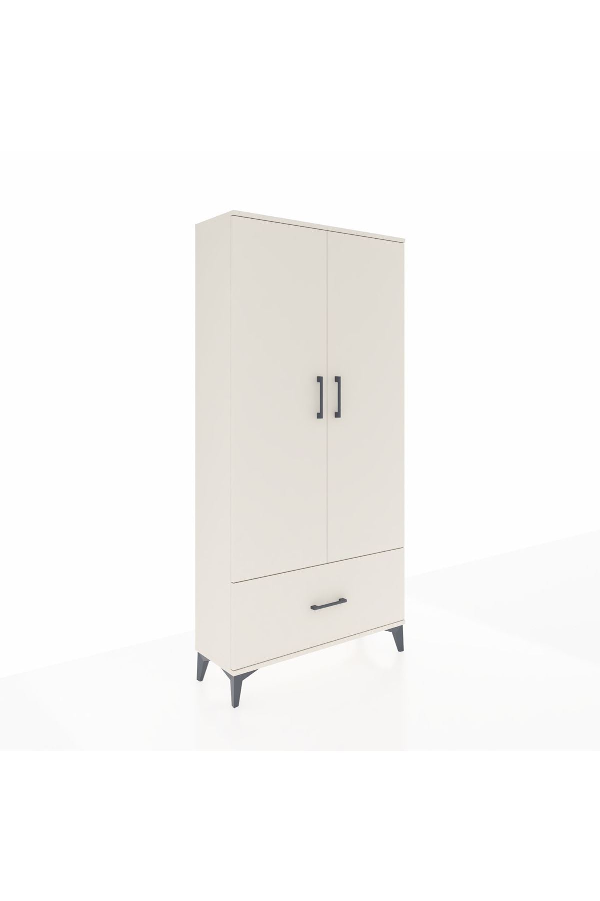 Arges Dolap 4 Raflı Tek Çekmeceli 2 Kapaklı 88x30x182 Aytaşı-Aytaşı