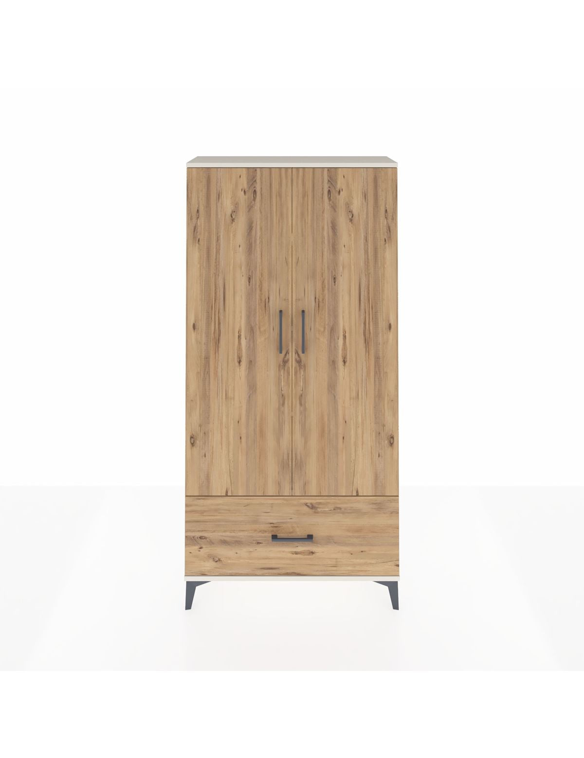 Arges Dolap 4 Raflı Tek Çekmeceli 2 Kapaklı 88x30x182 Aytaşı-Çam