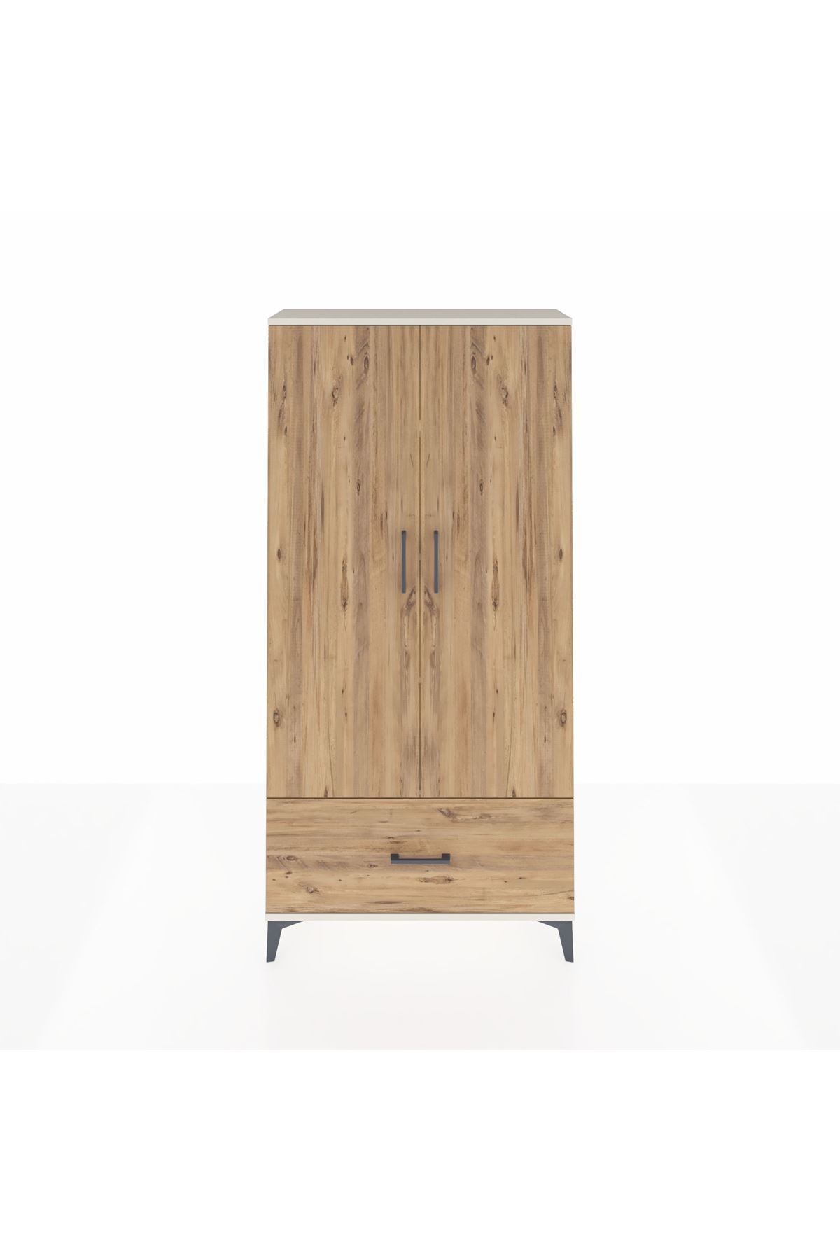 Arges Dolap 4 Raflı Tek Çekmeceli 2 Kapaklı 88x30x182 Aytaşı-Çam