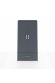 Arges Dolap 4 Raflı Tek Çekmeceli 2 Kapaklı 88x30x182 Antrasit-Antrasit