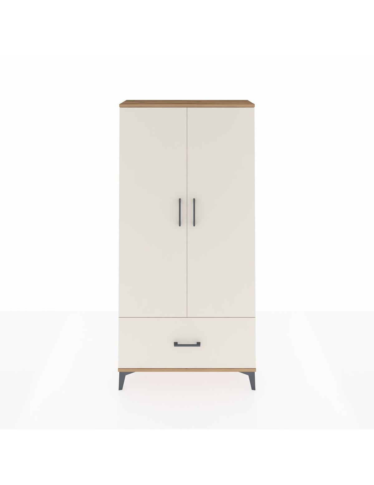 Arges Dolap 4 Raflı Tek Çekmeceli 2 Kapaklı 88x30x182 Çam-Aytaşı