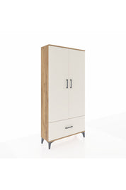 Arges Dolap 4 Raflı Tek Çekmeceli 2 Kapaklı 88x30x182 Çam-Aytaşı