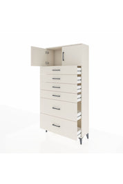 Arges Dolap Tek Raflı 6 Çekmeceli 2 Kapaklı 88x30x182 Aytaşı-Aytaşı