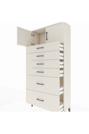 Arges Dolap Tek Raflı 6 Çekmeceli 2 Kapaklı 88x30x182 Aytaşı-Aytaşı