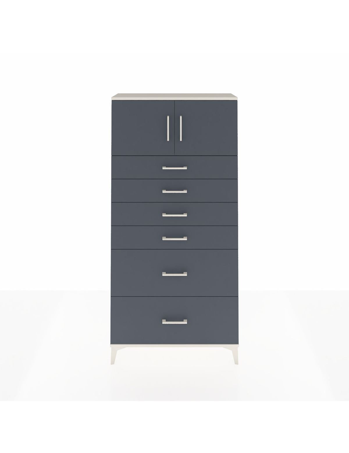 Arges Dolap Tek Raflı 6 Çekmeceli 2 Kapaklı 88x30x182 Aytaşı-Antrasit