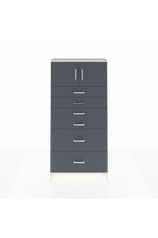 Arges Dolap Tek Raflı 6 Çekmeceli 2 Kapaklı 88x30x182 Aytaşı-Antrasit