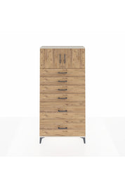 Arges Dolap Tek Raflı 6 Çekmeceli 2 Kapaklı 88x30x182 Aytaşı-Çam