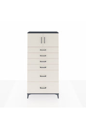 Arges Dolap Tek Raflı 6 Çekmeceli 2 Kapaklı 88x30x182 Antrasit-Aytaşı