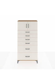 Arges Dolap Tek Raflı 6 Çekmeceli 2 Kapaklı 88x30x182 Çam-Aytaşı