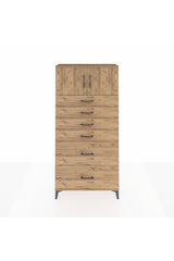 Arges Dolap Tek Raflı 6 Çekmeceli 2 Kapaklı 88x30x182