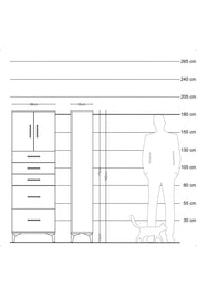 Arges Dolap 2 Raflı 5 Çekmeceli 2 Kapaklı 88x30x182 Aytaşı-Aytaşı
