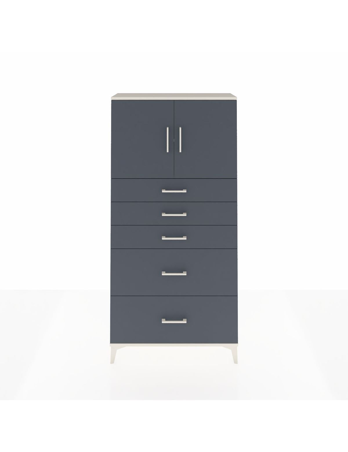 Arges Dolap 2 Raflı 5 Çekmeceli 2 Kapaklı 88x30x182 Aytaşı-Antrasit