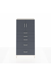 Arges Dolap 2 Raflı 5 Çekmeceli 2 Kapaklı 88x30x182 Aytaşı-Antrasit