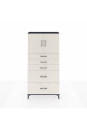 Arges Dolap 2 Raflı 5 Çekmeceli 2 Kapaklı 88x30x182 Antrasit-Aytaşı